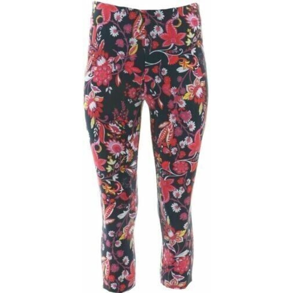Kelly by Clinton Kelly Printed Ponte Crop Pants Navy Paisley Petite XL A306675